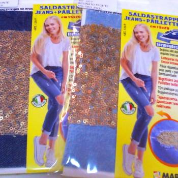 Foto 2 Saldastrappi jeans+paillettes resinato fronte 120-P